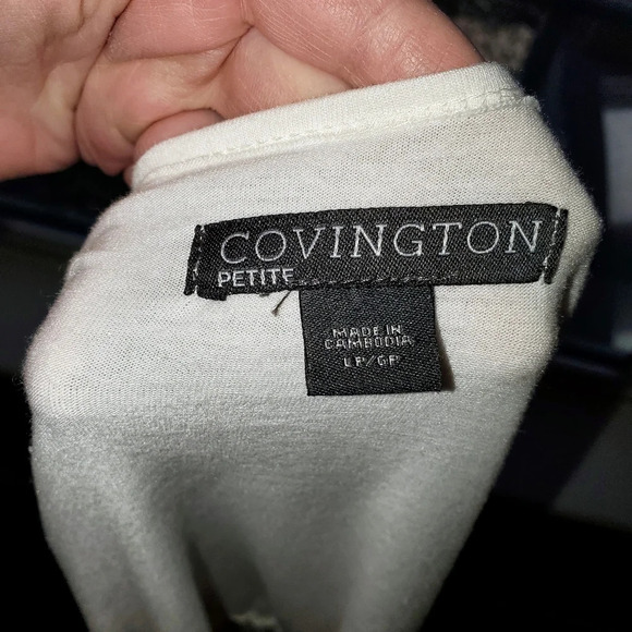 new covington petite women's white open front cardigan size large - Picture 2 of 9